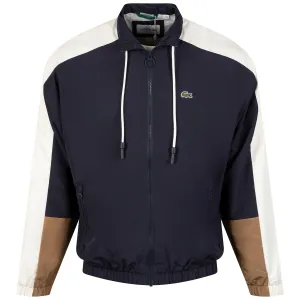 Water Resistant Colorblock Sportsuit Zipped Jacket Navy Blue/Brown/White - AW23