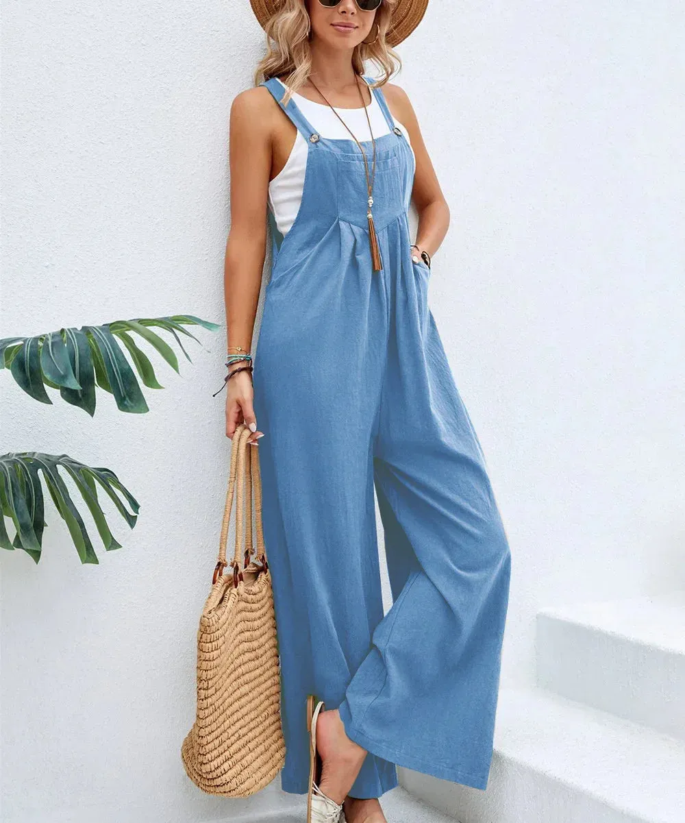 Women Loose Fit Fashion Overalls Wide Leg Baggy Bib Overalls Jumpsuit Dungarees Summer Jumpsuit Casual Elegant Overalls Summer