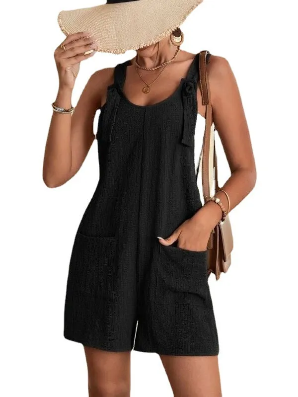 Women's Clothing Summer Casual Fashion Suspender Shorts Jumpsuit