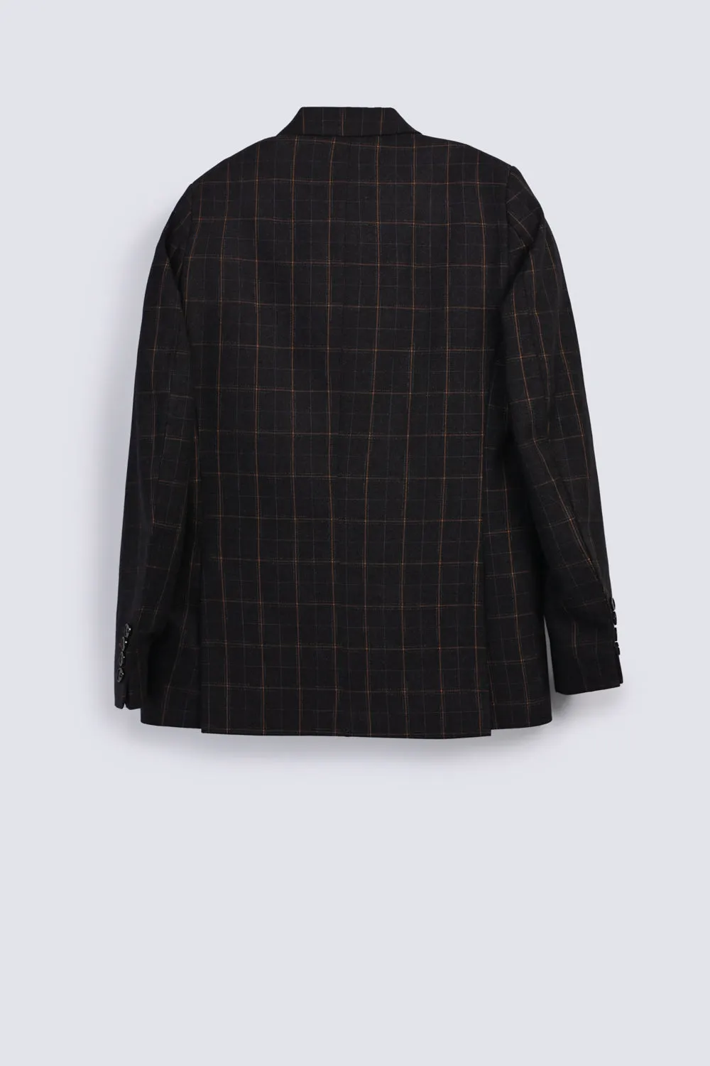 WOOL BLEND CHECK COAT