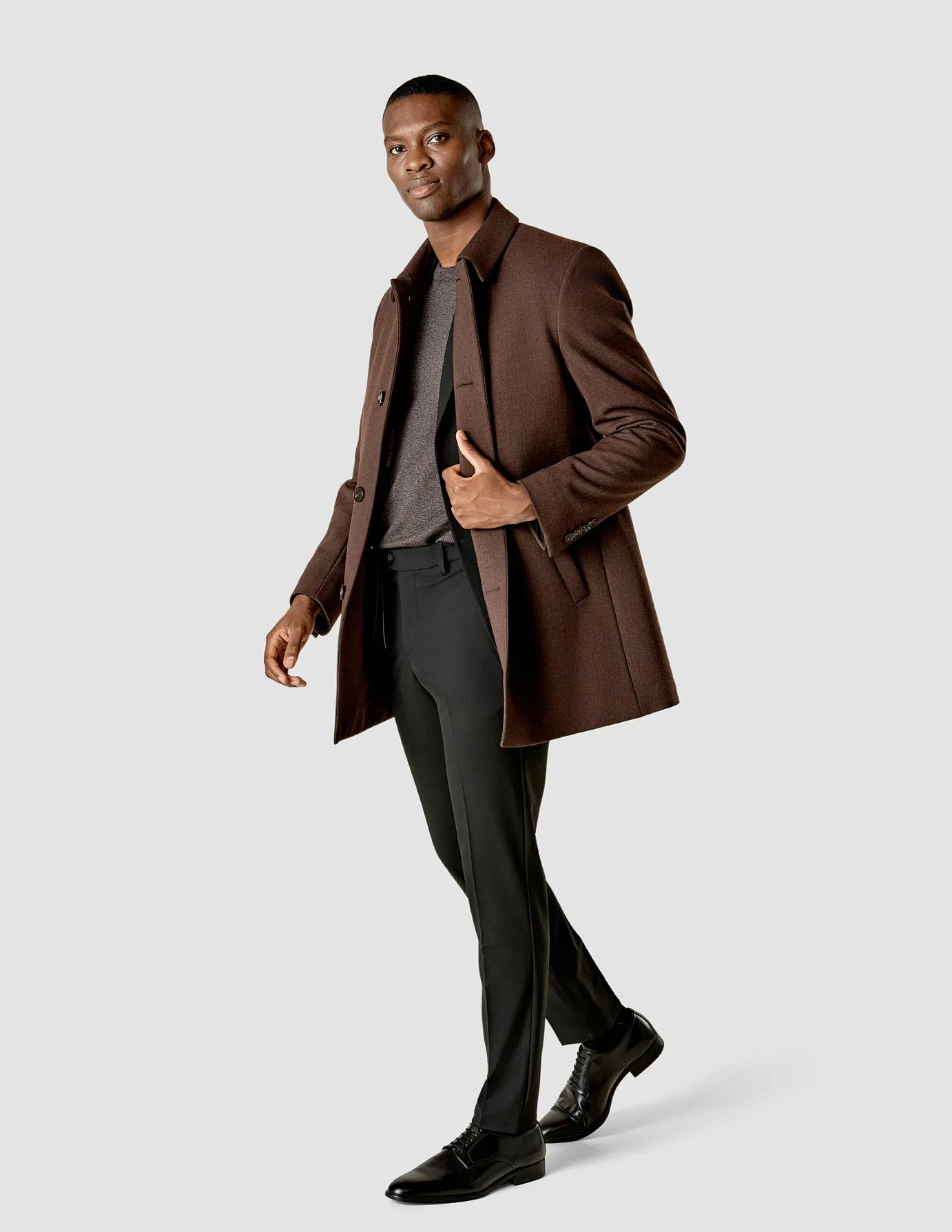 Wool Coat Brown Melange