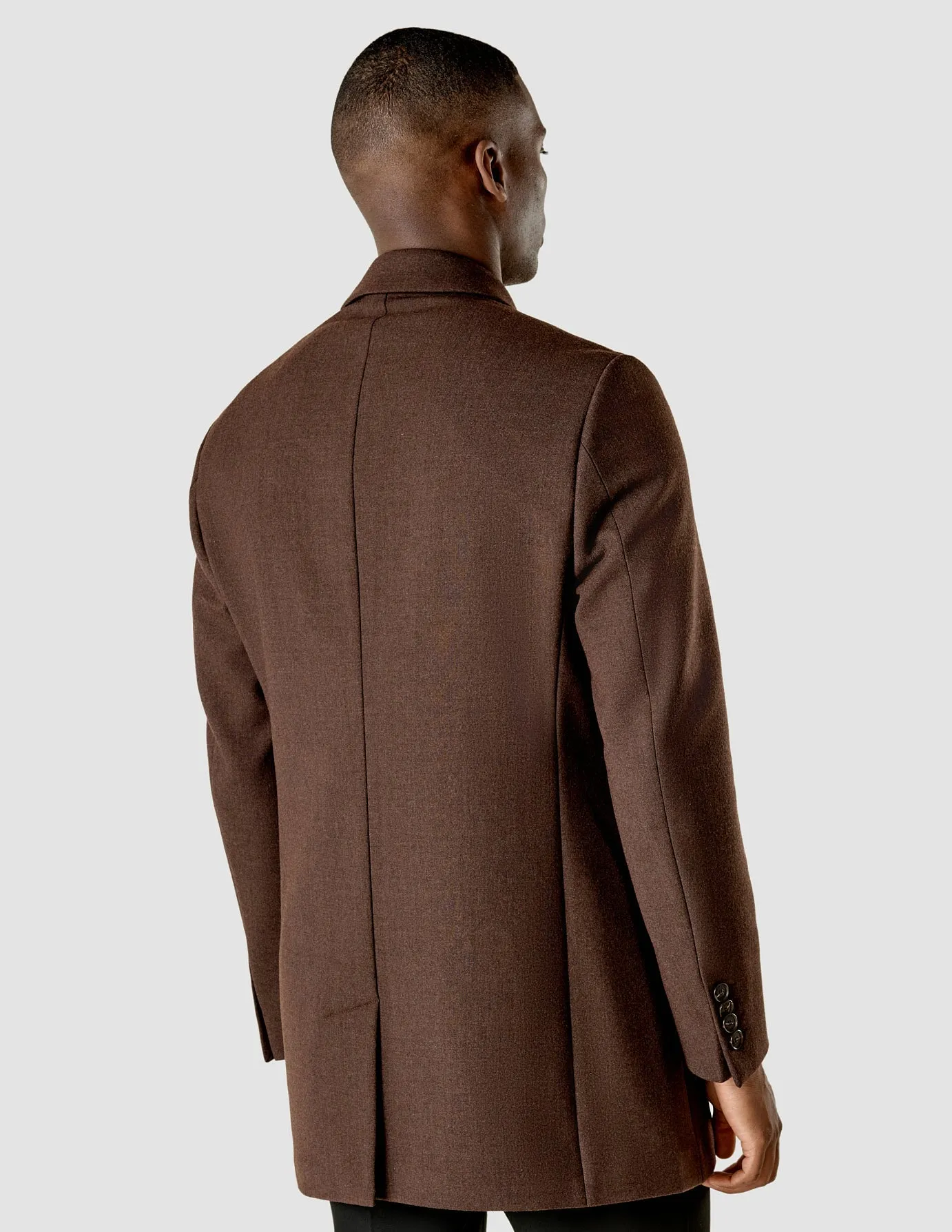 Wool Coat Brown Melange