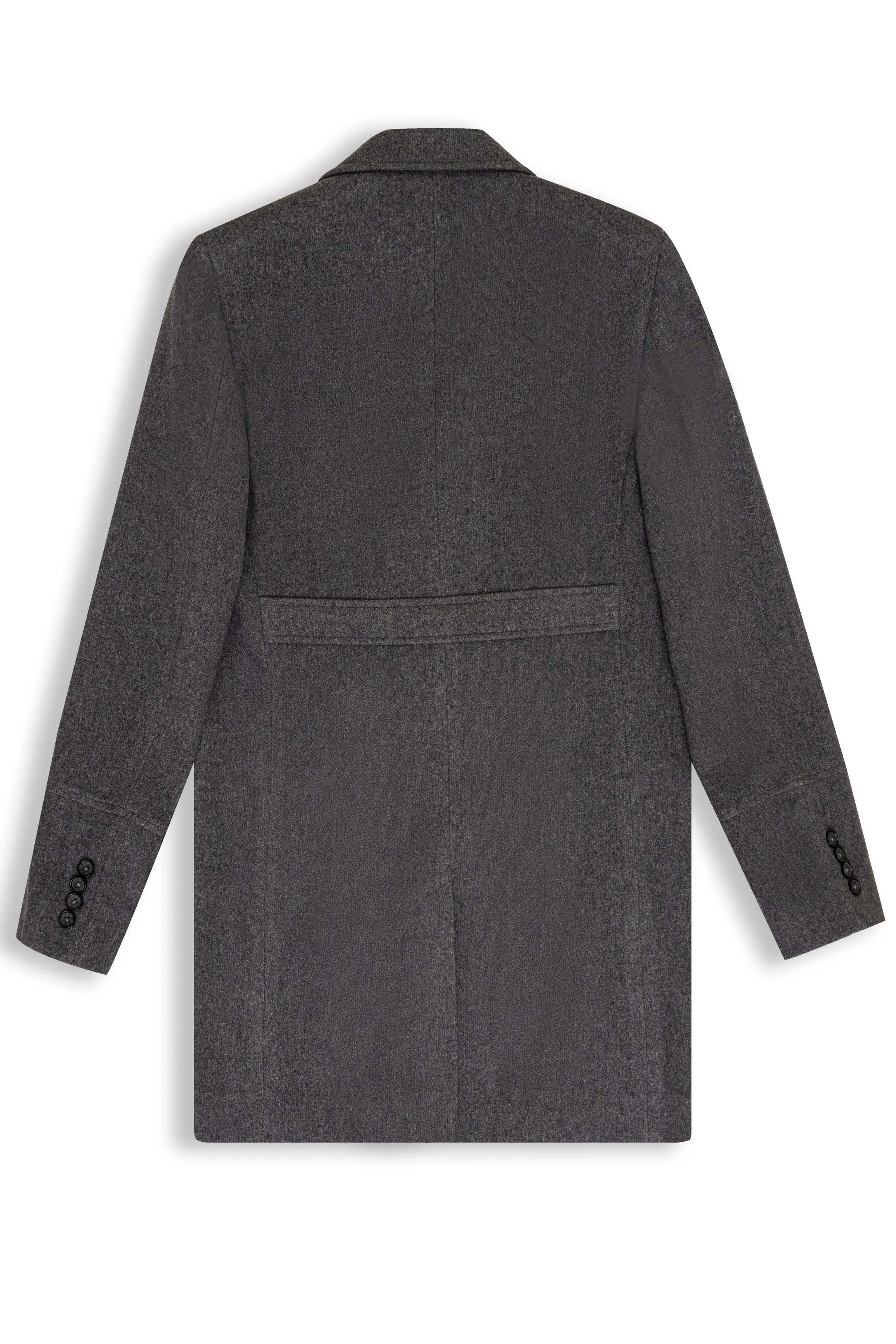 WOOLEN LONG COAT DOUBLE BREASTED GREY