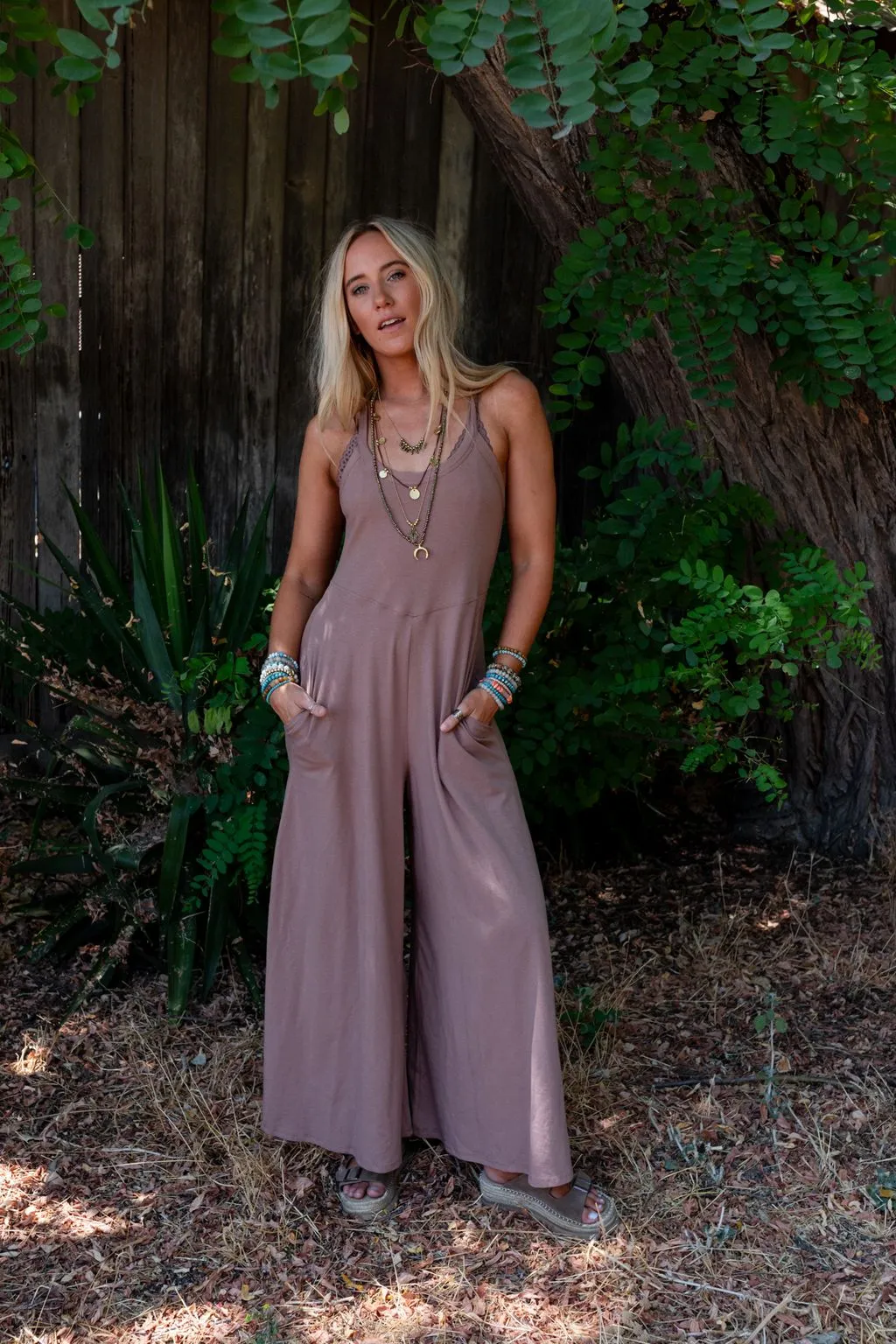 Wylder Wide Leg Jumpsuit - Mocha