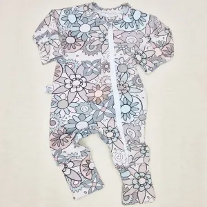 Zipped Sleepsuit | Pastel Floral